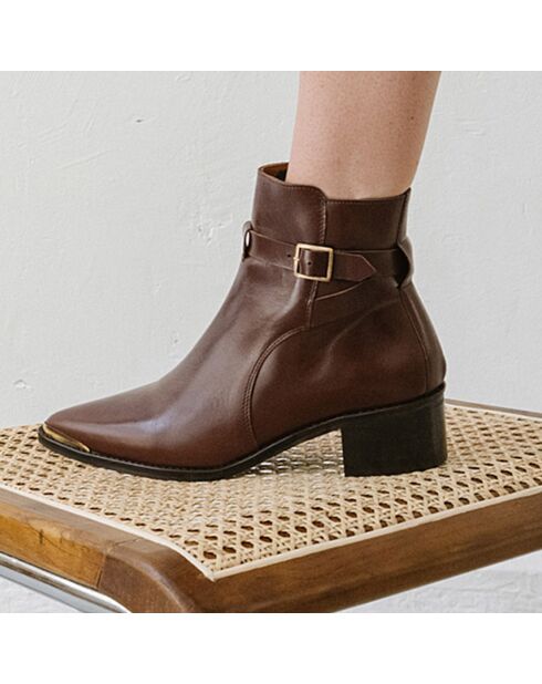 Bottines en Cuir Argan marron