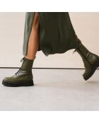 Boots en Cuir Daffia kaki - Talon 4.5 cm