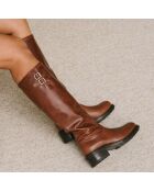 Bottes en Cuir Divia cognac - Talon 5 cm