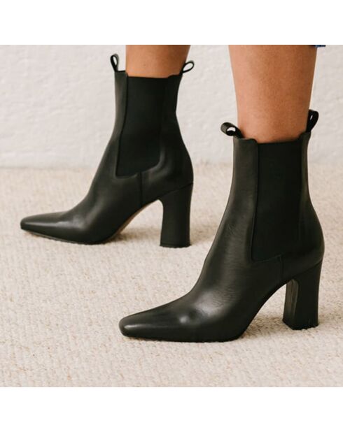 Chelsea boots en Cuir Dulle noires - Talon 9 cm