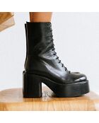 Boots en Cuir Baguette noires - Talon 9 cm