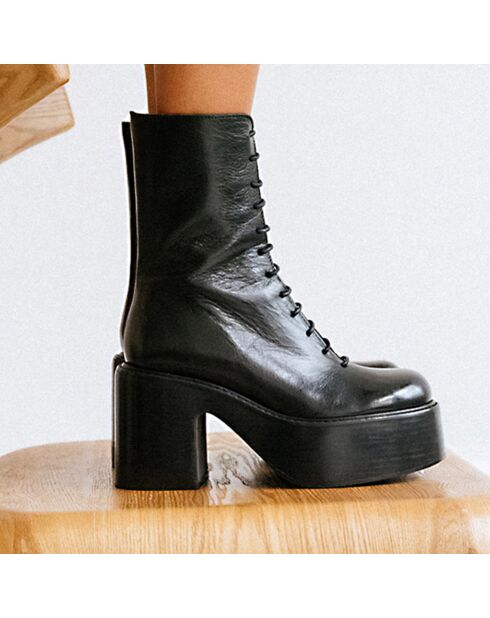 Stivali neri in pelle baguette - tacco 9 cm