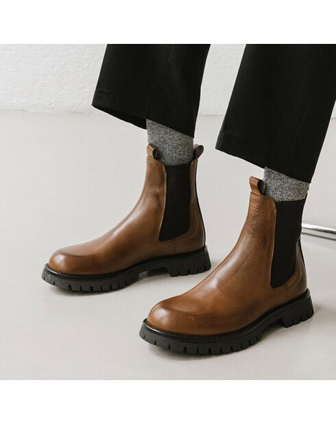 Chelsea boots en Cuir Riddelio marron
