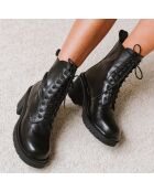 Boots en Cuir Robby noires - Talon 6.5 cm