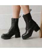 Boots en Cuir Rumba noires - Talon 6.5 cm