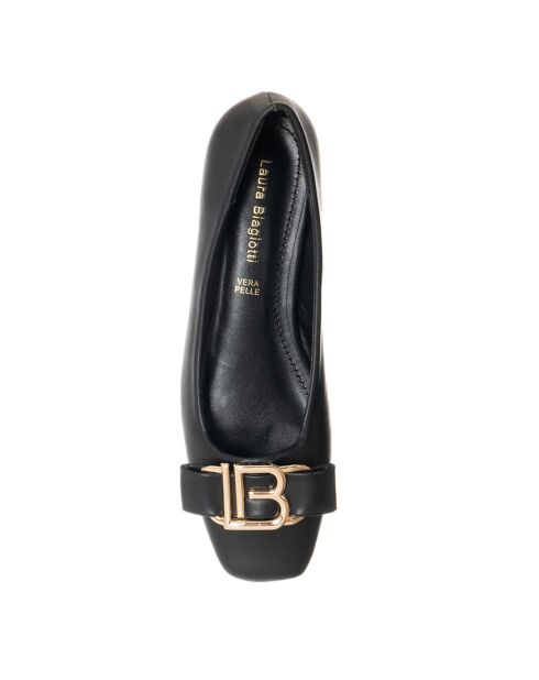 Mocassins en Cuir Carla noir/doré