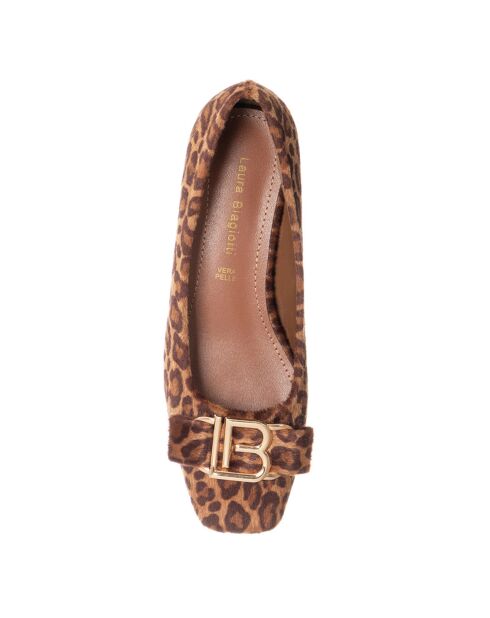 Mocassins en Cuir Carla léopard