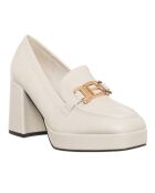 Mocassins en Cuir Geso blanc cassé - Talon 8 cm