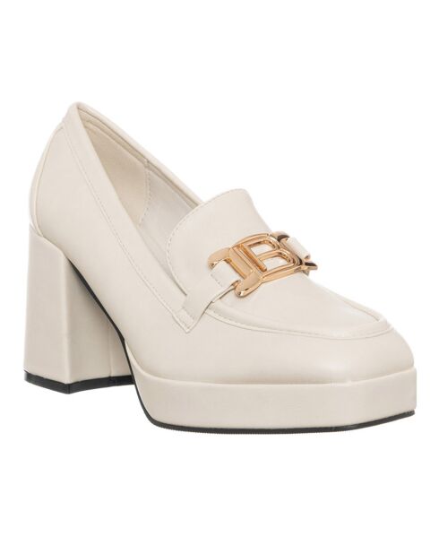Mocassins en Cuir Geso blanc cassé - Talon 8 cm