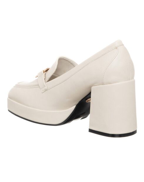 Mocassins en Cuir Geso blanc cassé - Talon 8 cm