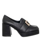 Mocassins en Cuir Fania noirs - Talon 8 cm