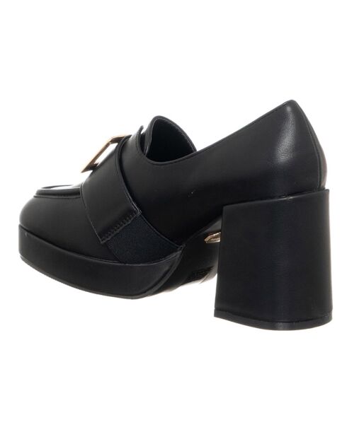 Mocassins en Cuir Fania noirs - Talon 8 cm