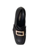 Mocassins en Cuir Fania noirs - Talon 8 cm
