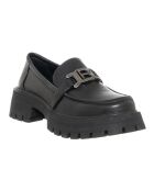 Mocassins en Cuir Polina noir/argenté - Talon 4.5 cm
