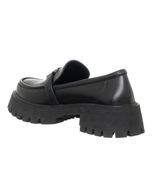 Mocassins en Cuir Polina noir/argenté - Talon 4.5 cm