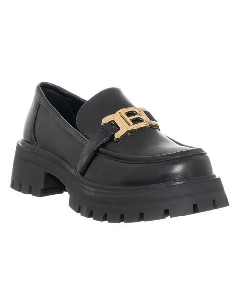 Mocassins en Cuir Polina noir/doré - Talon 4.5 cm