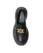 Mocassins en Cuir Polina noir/doré - Talon 4.5 cm