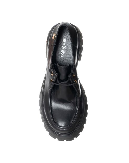 Mocassins en Cuir Aimé noirs - Talon 4.5 cm