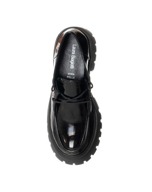 Mocassins en Cuir Vernis Aimé noirs - Talon 4.5 cm