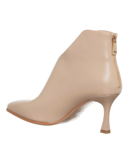 Bottines Genie beiges - Talon 7.5 cm