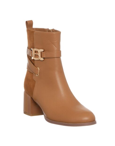 Kamelfarbene Stiefel Florine - 6 cm Absatz