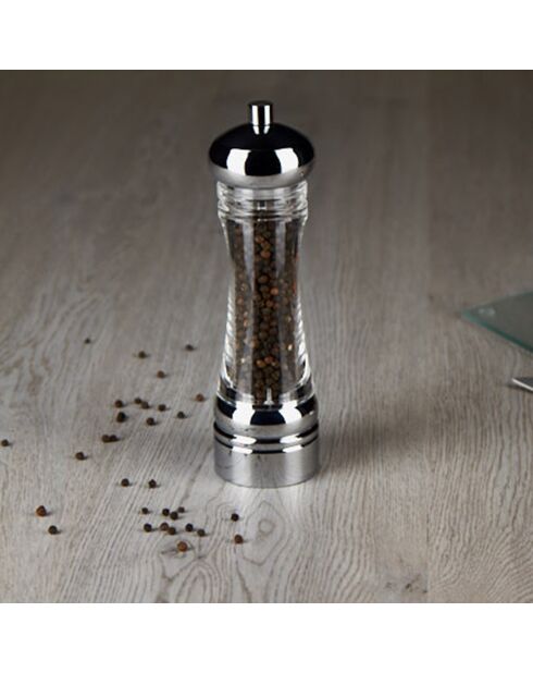 Ensemble moulins sel et poivre Pierre Gourmet transparent - 21.5 cm