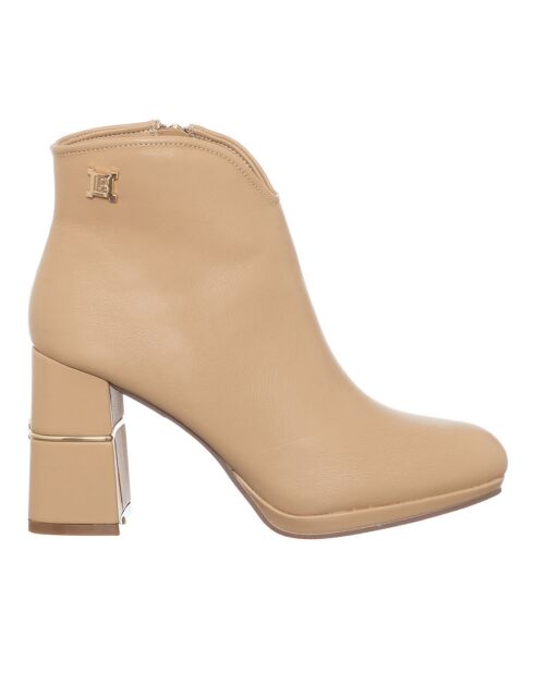Bottines Bea beiges - Talon 8.5 cm