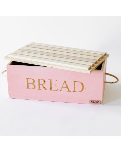 Scatola per pane rosa Stonerose - 35x20x14 cm