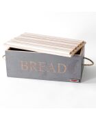 Boite à pain Pierre Gourmet grise - 35x20x14 cm