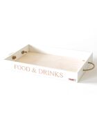 Plateau rectangulaire Food&Drink Stonewhite blanc - 45x30x5 cm