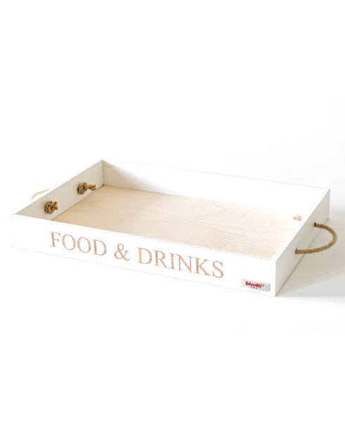 Plateau rectangulaire Food&Drink Stonewhite blanc - 45x30x5 cm