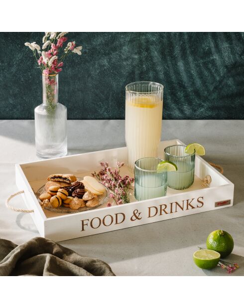 Plateau rectangulaire Food&Drink Stonewhite blanc - 45x30x5 cm