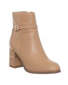 Bottines Pauline beiges - Talon 7.5 cm