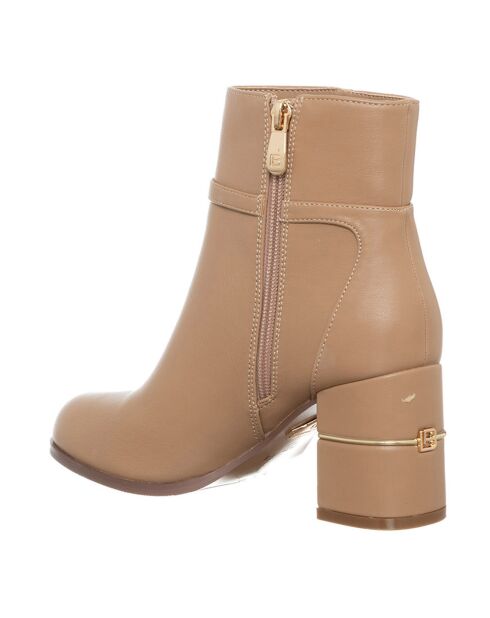 Bottines Pauline beiges - Talon 7.5 cm