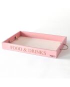 Plateau rectangulaire Food&Drink Stonerose rose - 45x30x5 cm