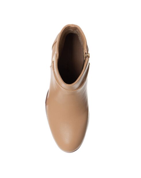 Bottines Pauline beiges - Talon 7.5 cm