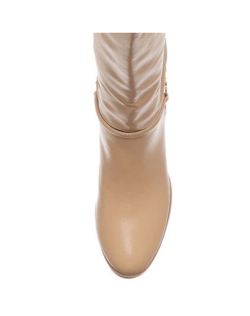 Bottes Usis beiges - Talon 7.5 cm