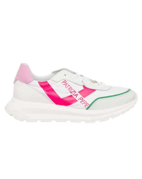 Sneakers en Cuir Costa blanc/rose