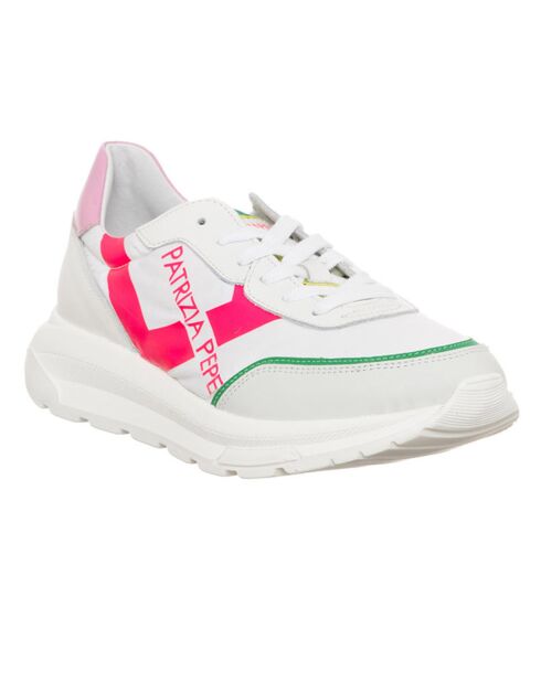 Sneakers en Cuir Costa blanc/rose