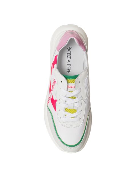 Sneakers en Cuir Costa blanc/rose