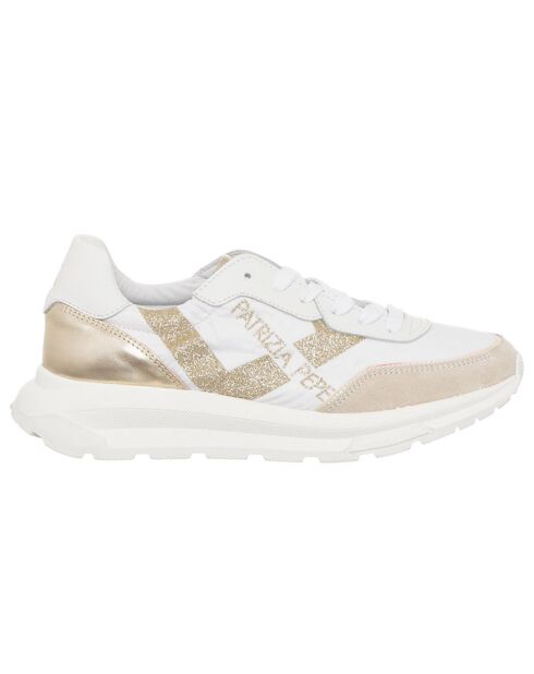 Sneakers en Cuir Costa blanc/doré