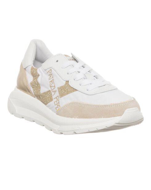 Sneakers en Cuir Costa blanc/doré
