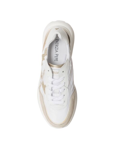 Sneakers en Cuir Costa blanc/doré