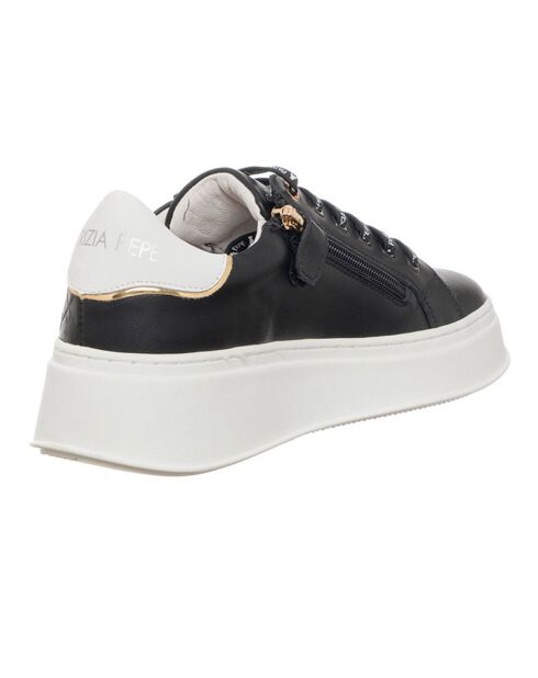 Sneakers en Cuir Migo noir/blanc