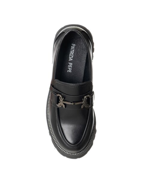 Mocassins en Cuir Nema noirs - Talon 5 cm
