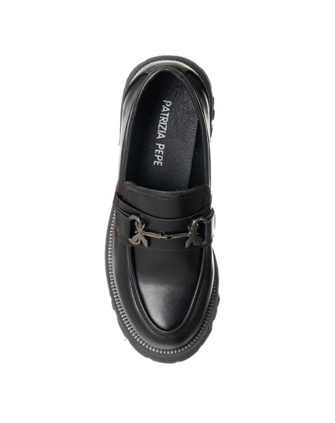 Mocassins en Cuir Nema noirs - Talon 5 cm