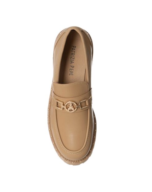 Mocassins en Cuir Calf beiges