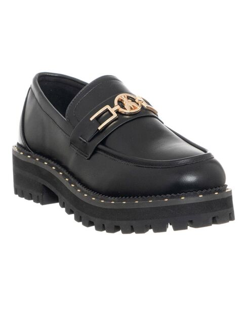 Mocassins en Cuir Dena noir/doré