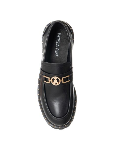 Mocassins en Cuir Dena noir/doré