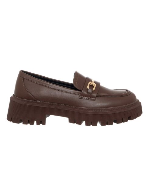 Mocassins en Cuir Tania marron - Talon 5 cm